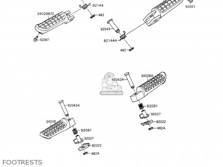 FOOTRESTS - ZX600C6 NINJA 600R 1993 USA CALIFORNIA