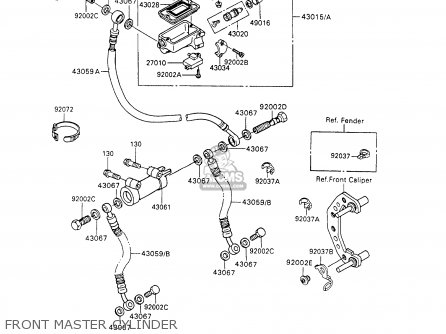 FRONT MASTER CYLINDER - ZX600C6 NINJA 600R 1993 USA CALIFORNIA