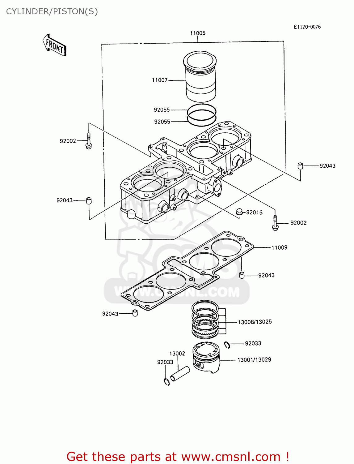 CYLINDER/PISTON(S) ZX600C7 GPX600R 1994 UNITED KINGDOM NL FG SD