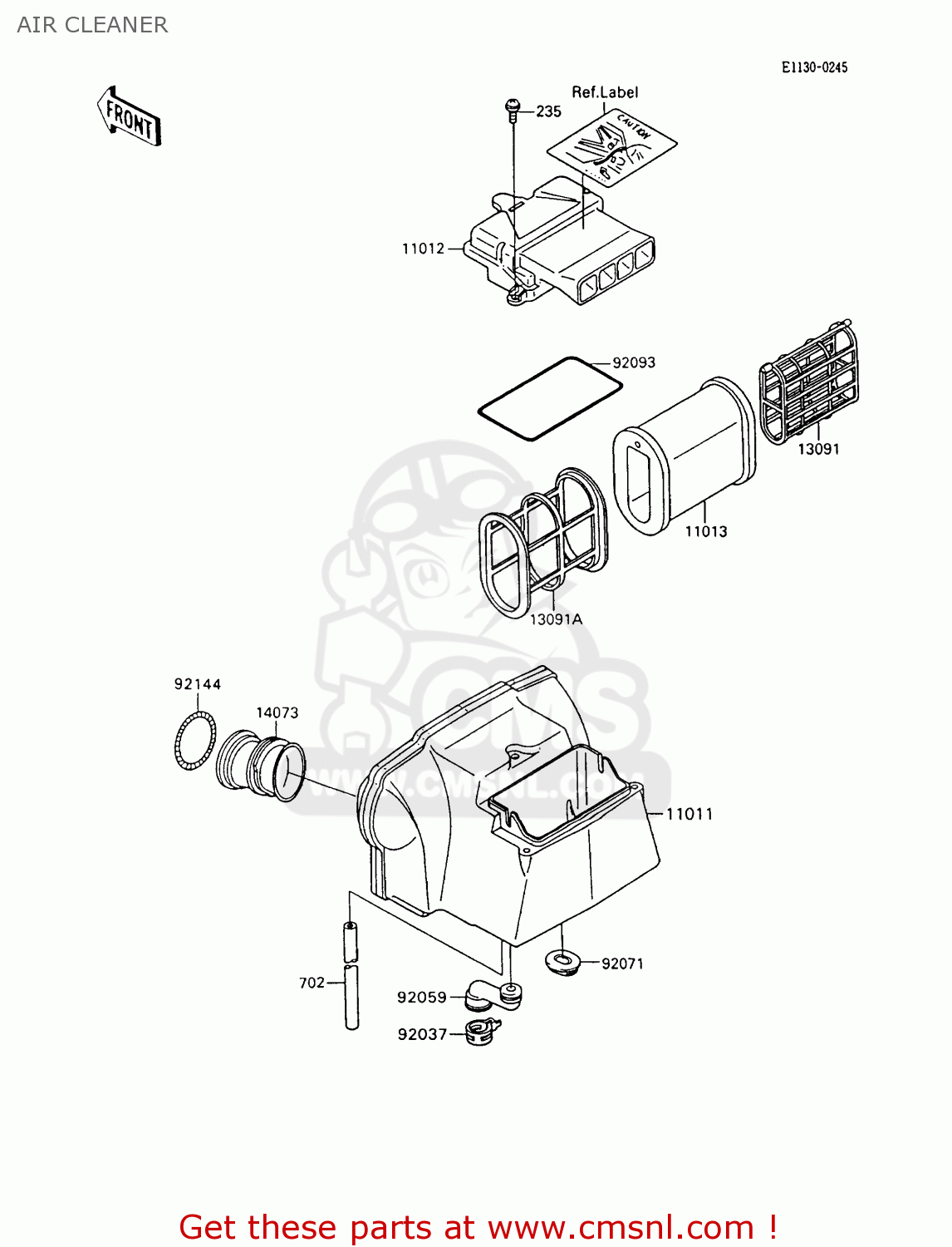 AIR CLEANER ZX600C7 GPX600R 1994 UNITED KINGDOM NL FG SD