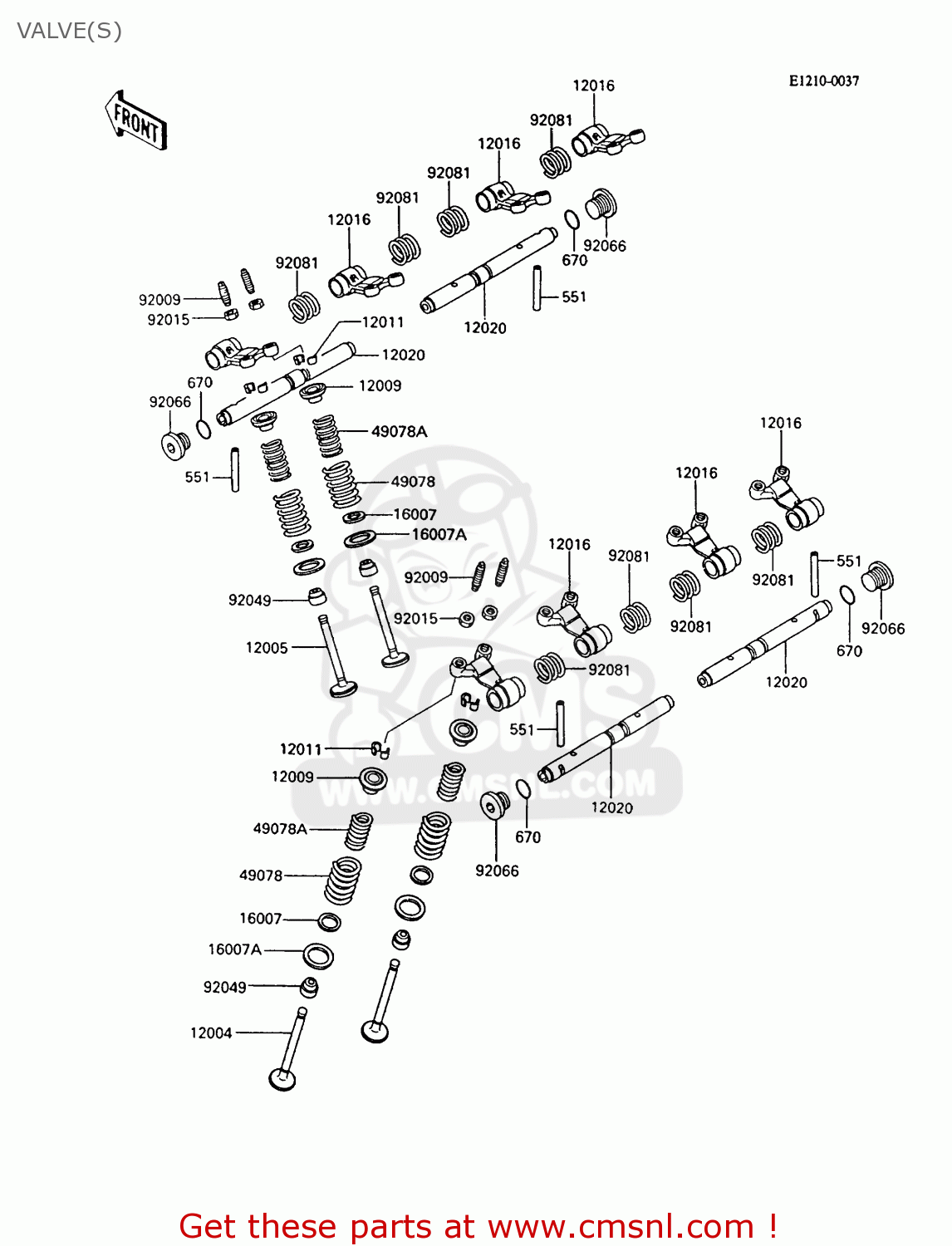 VALVE(S) ZX600C7 GPX600R 1994 UNITED KINGDOM NL FG SD