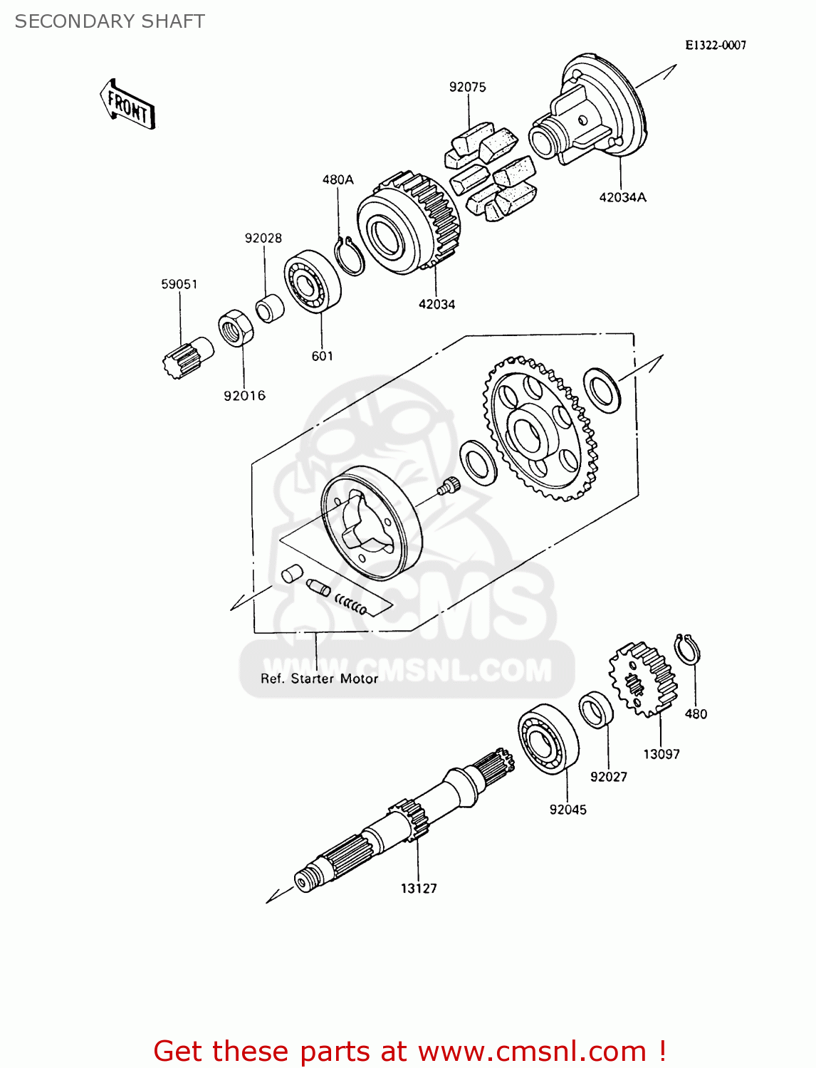 SECONDARY SHAFT ZX600C7 GPX600R 1994 UNITED KINGDOM NL FG SD