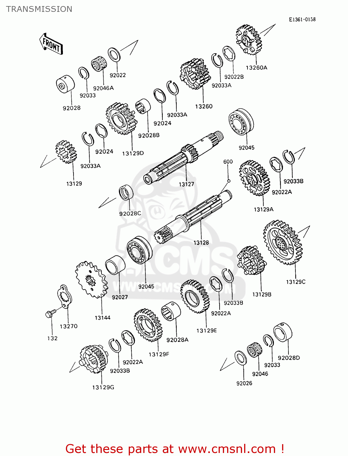 TRANSMISSION ZX600C7 GPX600R 1994 UNITED KINGDOM NL FG SD