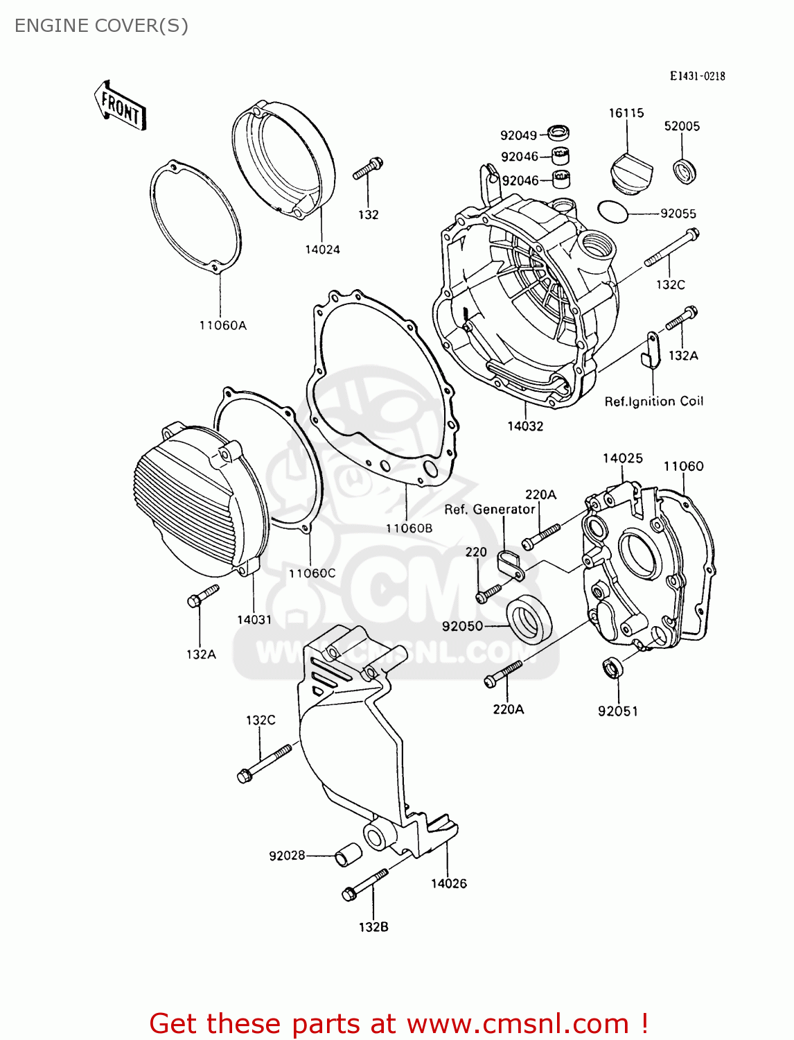 ENGINE COVER(S) ZX600C7 GPX600R 1994 UNITED KINGDOM NL FG SD