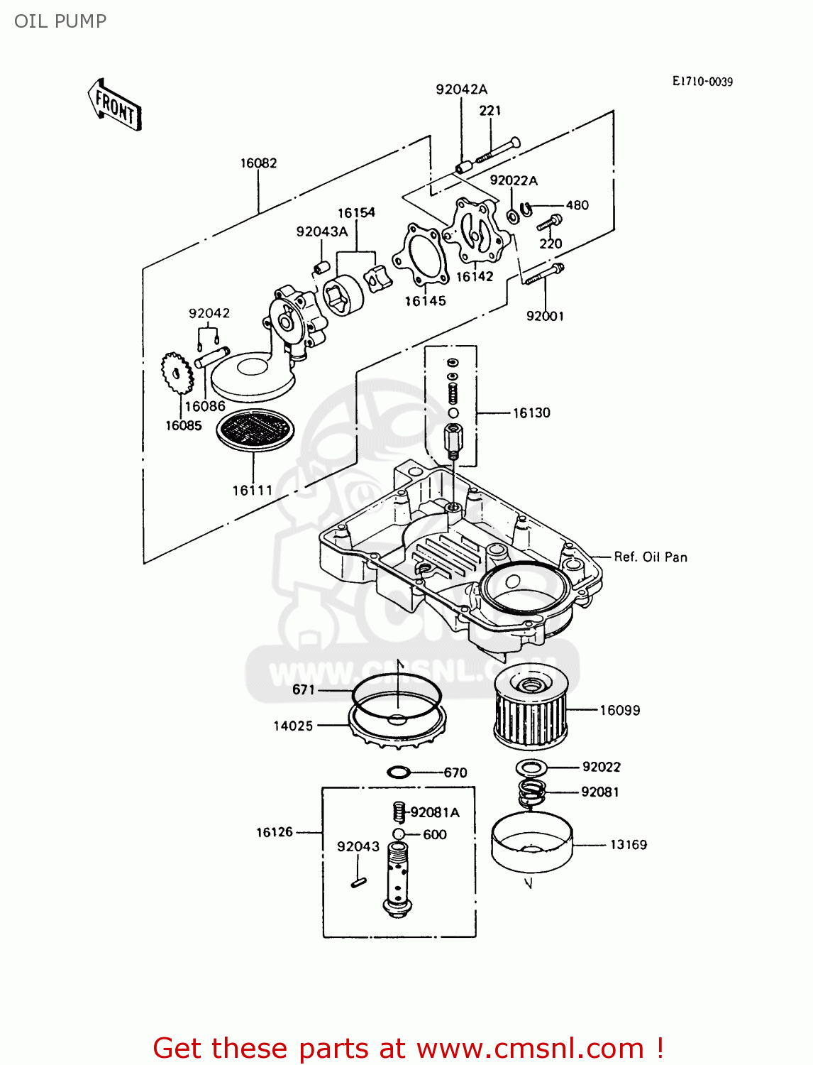 OIL PUMP ZX600C7 GPX600R 1994 UNITED KINGDOM NL FG SD