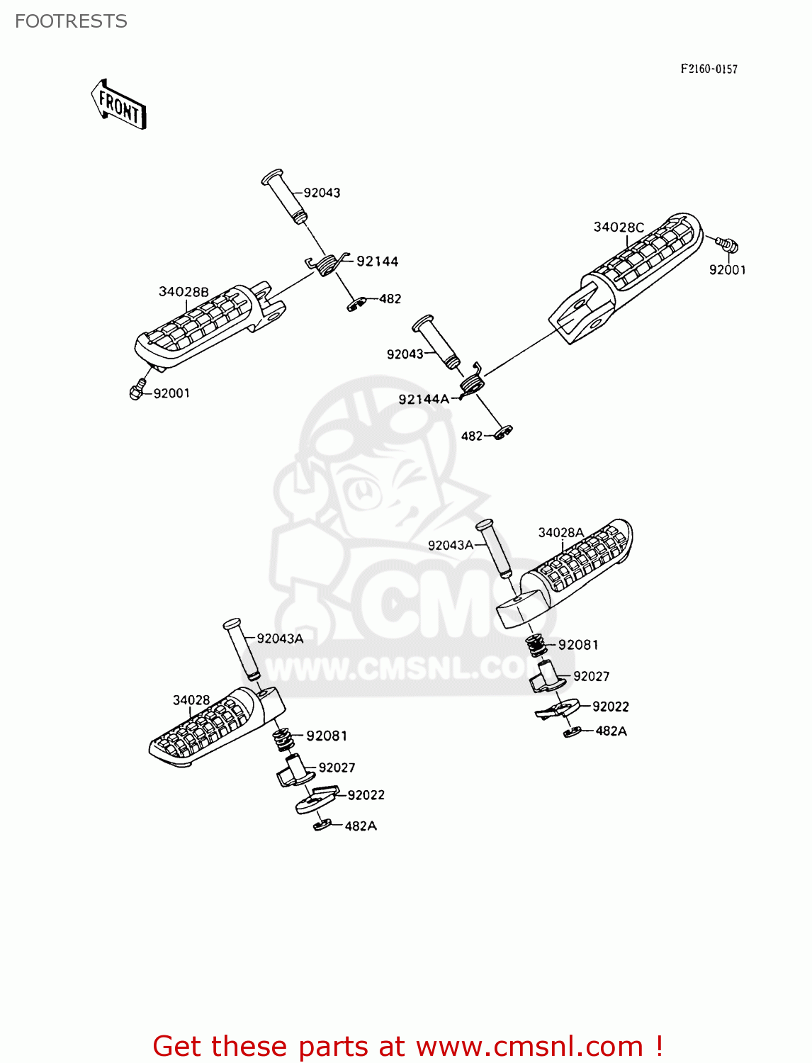 FOOTRESTS ZX600C7 GPX600R 1994 UNITED KINGDOM NL FG SD