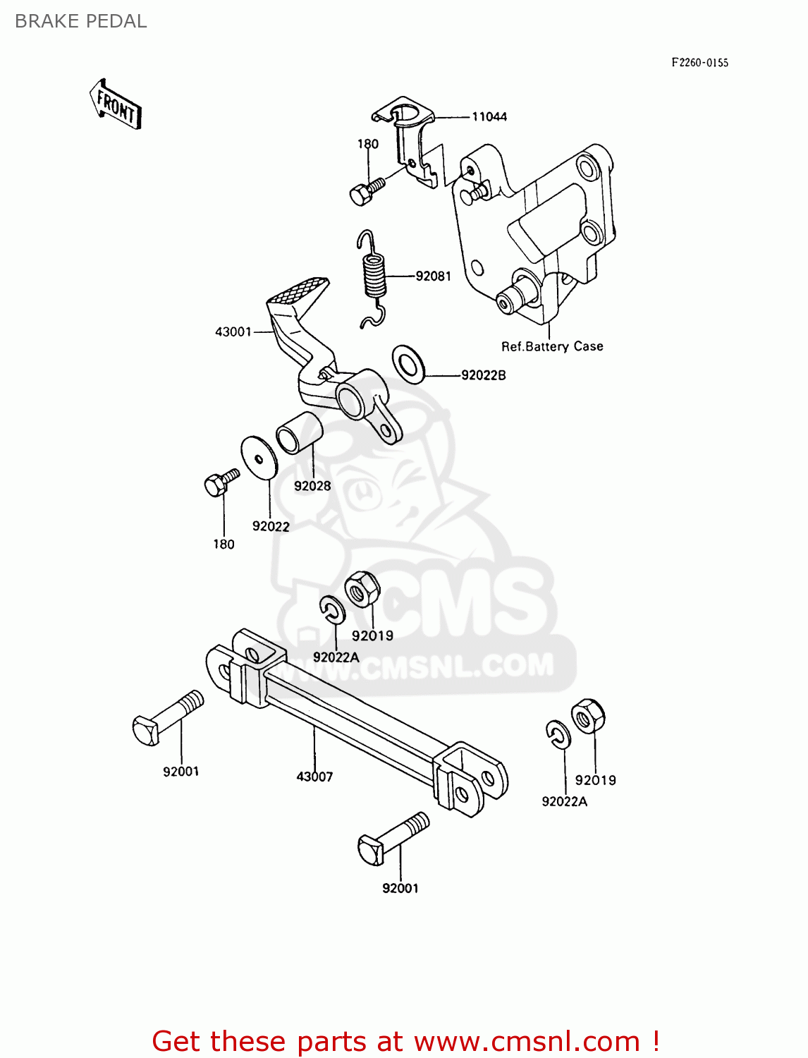 BRAKE PEDAL ZX600C7 GPX600R 1994 UNITED KINGDOM NL FG SD