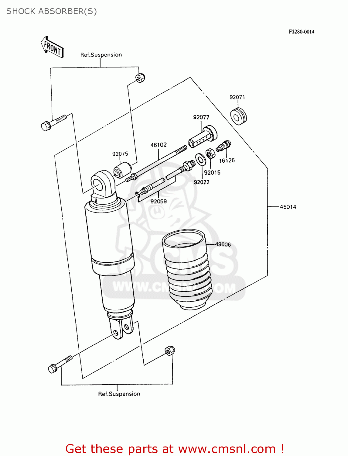 SHOCK ABSORBER(S) ZX600C7 GPX600R 1994 UNITED KINGDOM NL FG SD