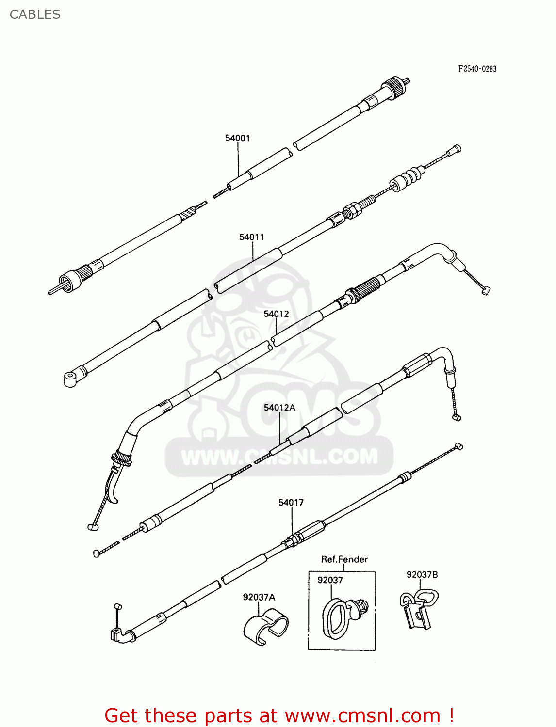 CABLES ZX600C7 GPX600R 1994 UNITED KINGDOM NL FG SD
