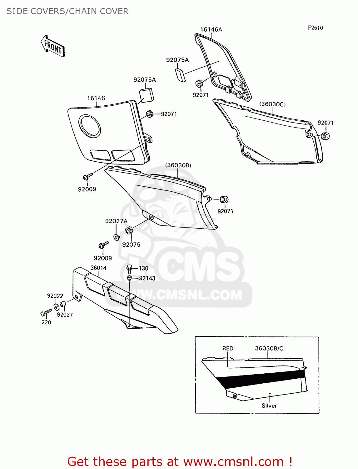 SIDE COVERS/CHAIN COVER ZX600C7 GPX600R 1994 UNITED KINGDOM NL FG SD