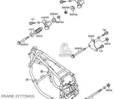 FRAME FITTINGS - ZX600C7 GPX600R 1994 UNITED KINGDOM NL FG SD