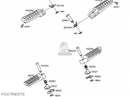 FOOTRESTS - ZX600C7 GPX600R 1994 UNITED KINGDOM NL FG SD