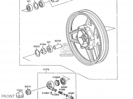 FRONT HUB - ZX600C7 GPX600R 1994 UNITED KINGDOM NL FG SD