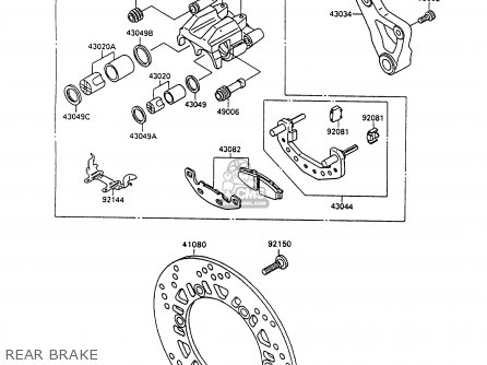 REAR BRAKE - ZX600C7 GPX600R 1994 UNITED KINGDOM NL FG SD