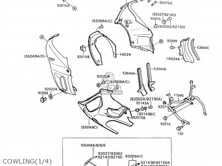 COWLING(1/4) - ZX600C7 GPX600R 1994 UNITED KINGDOM NL FG SD
