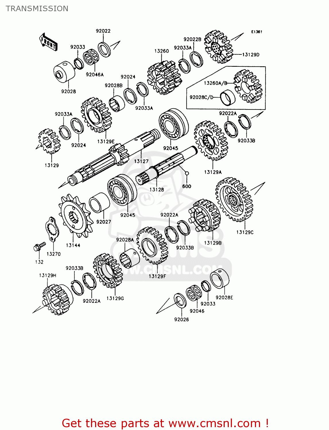 TRANSMISSION ZX600C7 NINJA 600R 1994 USA CALIFORNIA