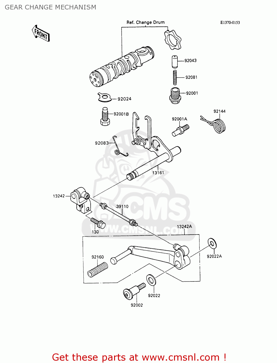 GEAR CHANGE MECHANISM ZX600C7 NINJA 600R 1994 USA CALIFORNIA