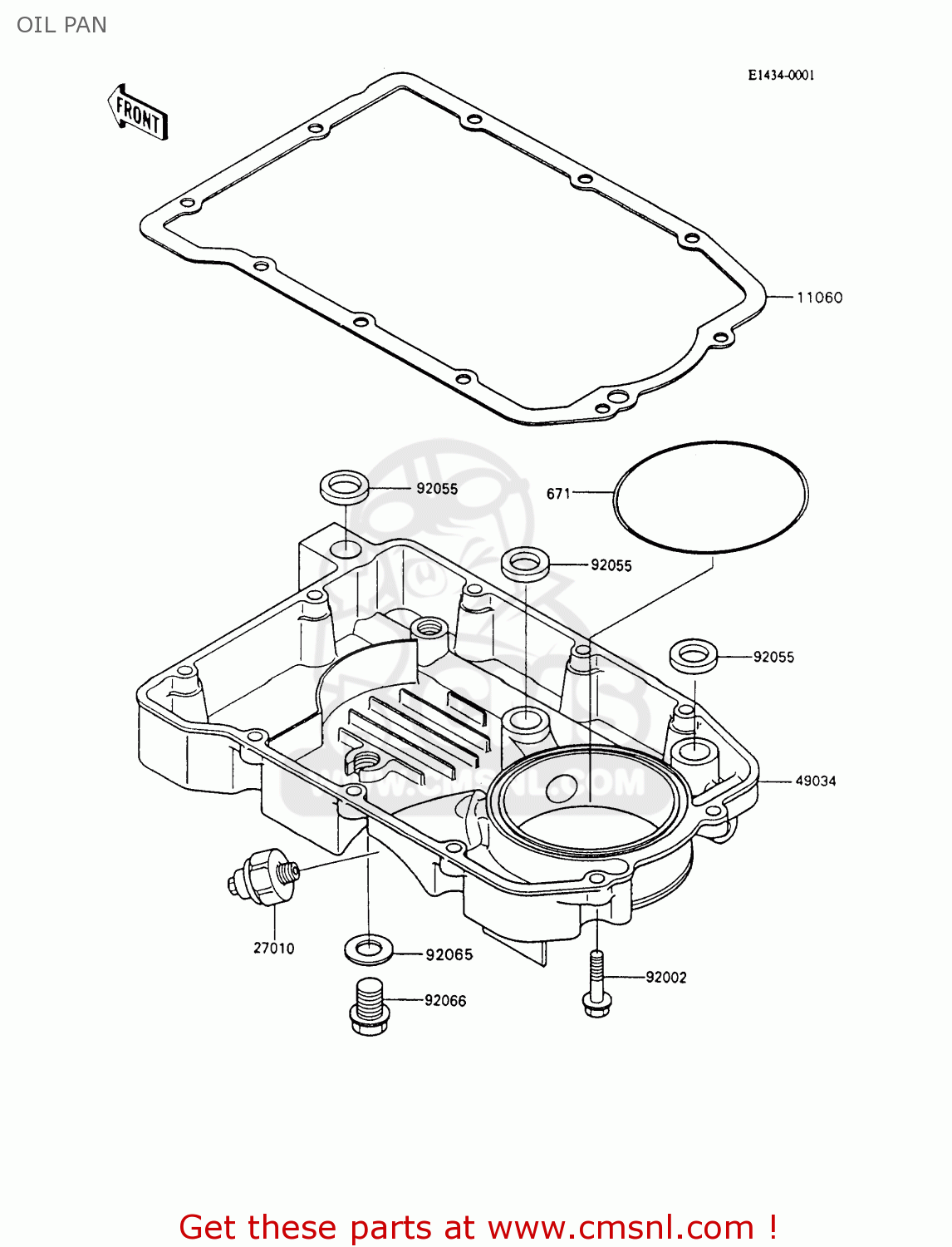 OIL PAN ZX600C7 NINJA 600R 1994 USA CALIFORNIA