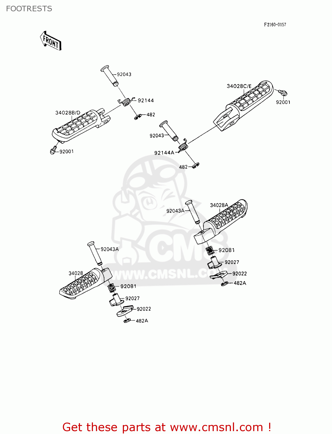 FOOTRESTS ZX600C7 NINJA 600R 1994 USA CALIFORNIA