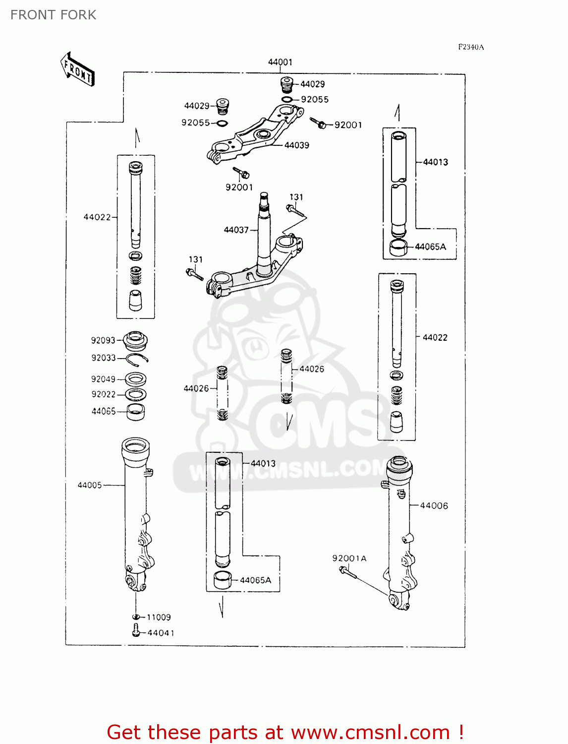 FRONT FORK ZX600C7 NINJA 600R 1994 USA CALIFORNIA