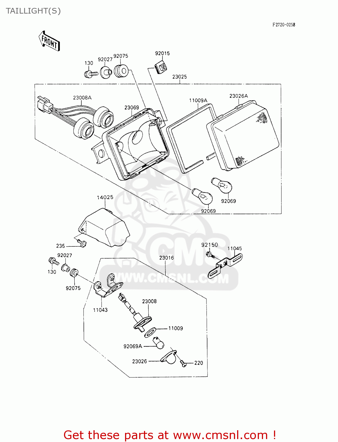 TAILLIGHT(S) ZX600C7 NINJA 600R 1994 USA CALIFORNIA