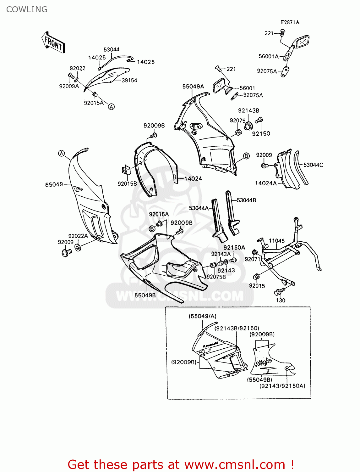COWLING ZX600C7 NINJA 600R 1994 USA CALIFORNIA