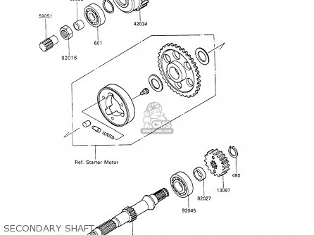 SECONDARY SHAFT - ZX600C7 NINJA 600R 1994 USA CALIFORNIA