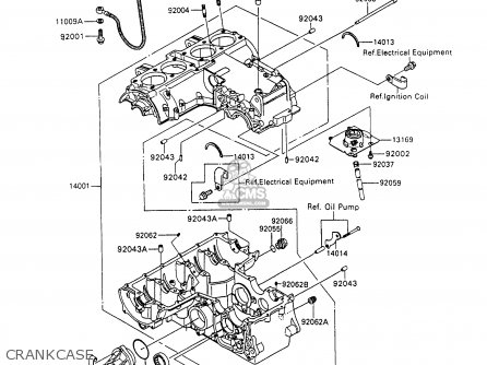 CRANKCASE - ZX600C7 NINJA 600R 1994 USA CALIFORNIA