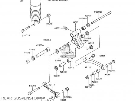 REAR SUSPENSION - ZX600C7 NINJA 600R 1994 USA CALIFORNIA