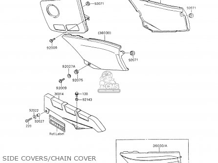 SIDE COVERS/CHAIN COVER - ZX600C7 NINJA 600R 1994 USA CALIFORNIA