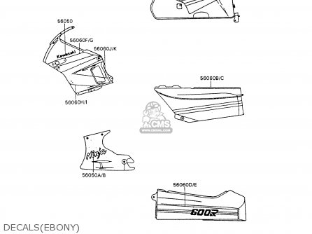 DECALS(EBONY) - ZX600C7 NINJA 600R 1994 USA CALIFORNIA