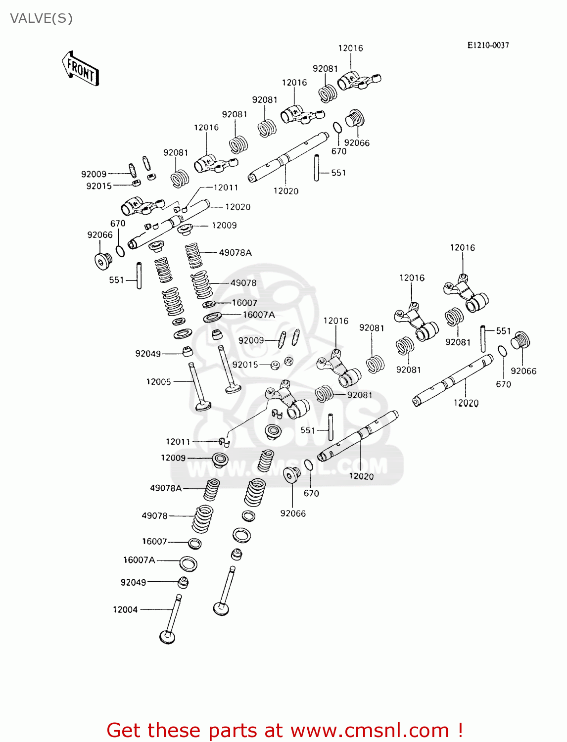 VALVE(S) ZX600C8 GPX600R 1995 UNITED KINGDOM FG