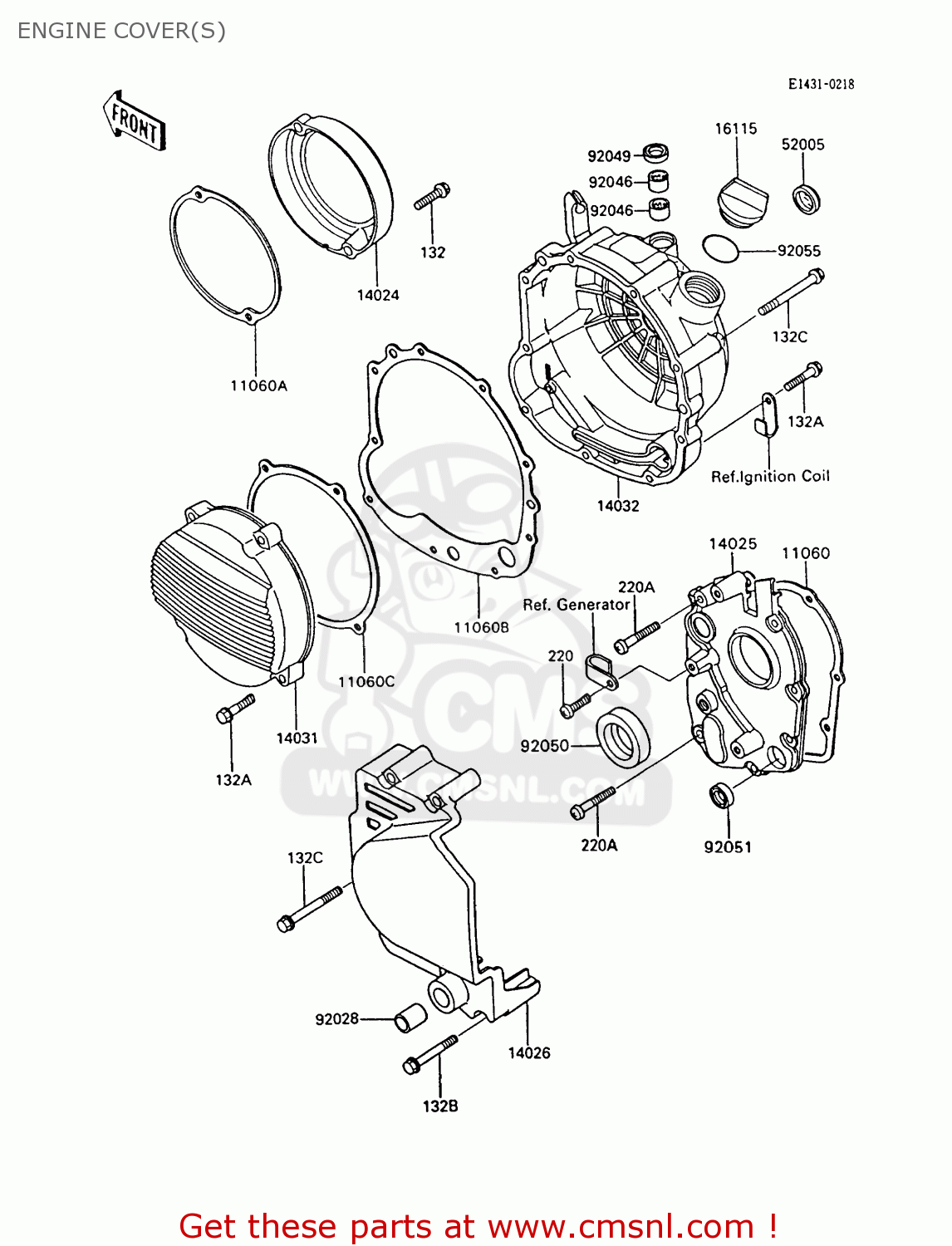 ENGINE COVER(S) ZX600C8 GPX600R 1995 UNITED KINGDOM FG