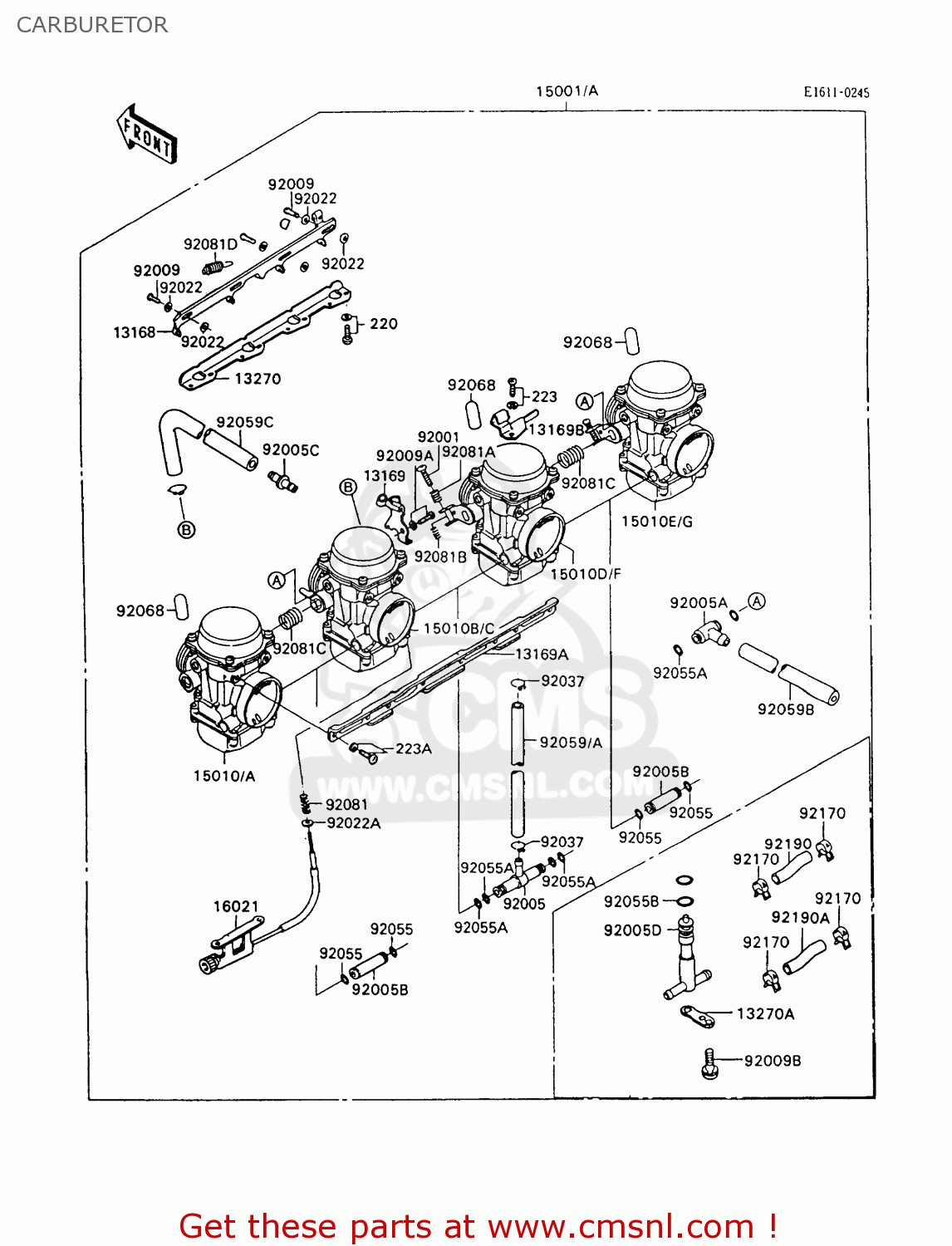 CARBURETOR ZX600C8 GPX600R 1995 UNITED KINGDOM FG
