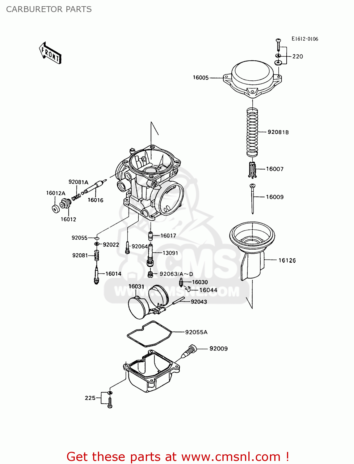 CARBURETOR PARTS ZX600C8 GPX600R 1995 UNITED KINGDOM FG