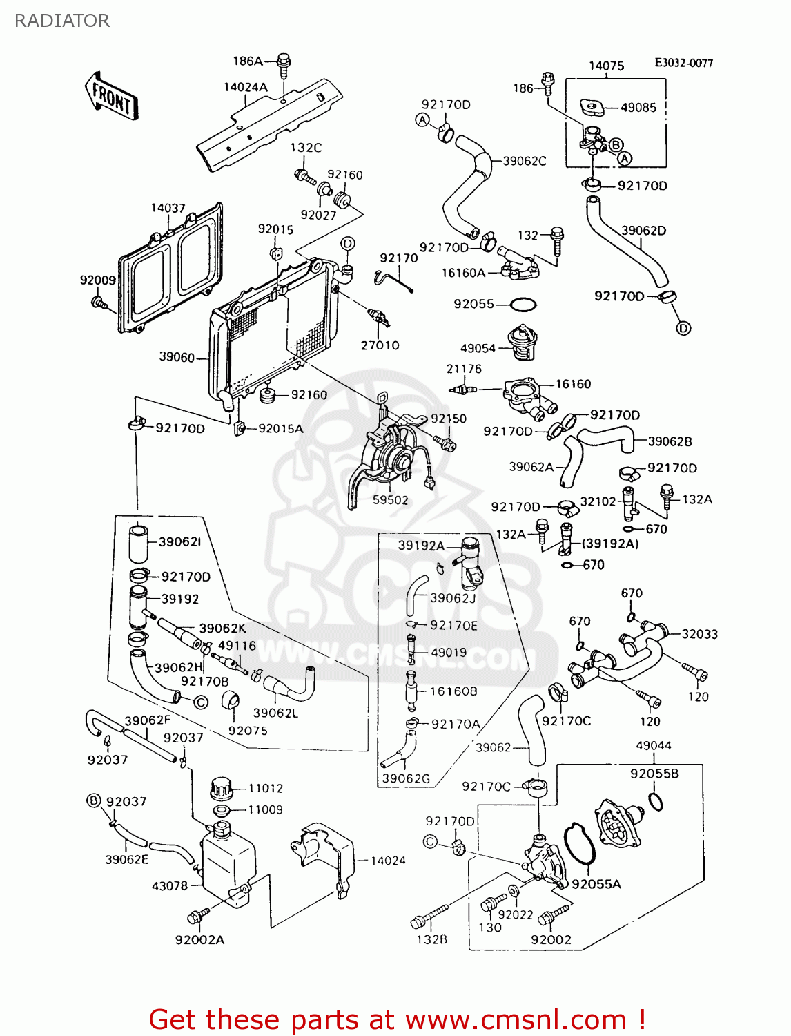 RADIATOR ZX600C8 GPX600R 1995 UNITED KINGDOM FG