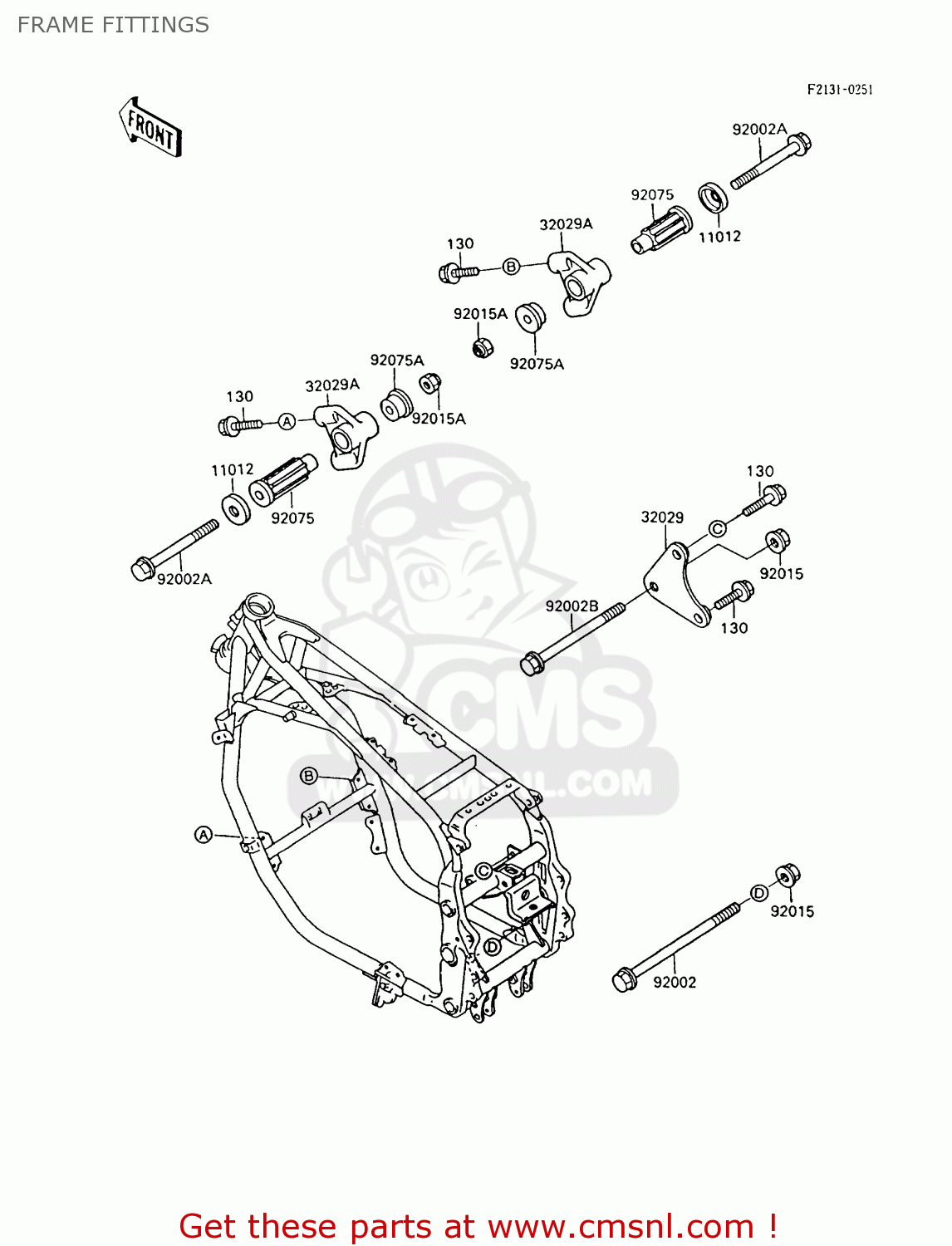 FRAME FITTINGS ZX600C8 GPX600R 1995 UNITED KINGDOM FG