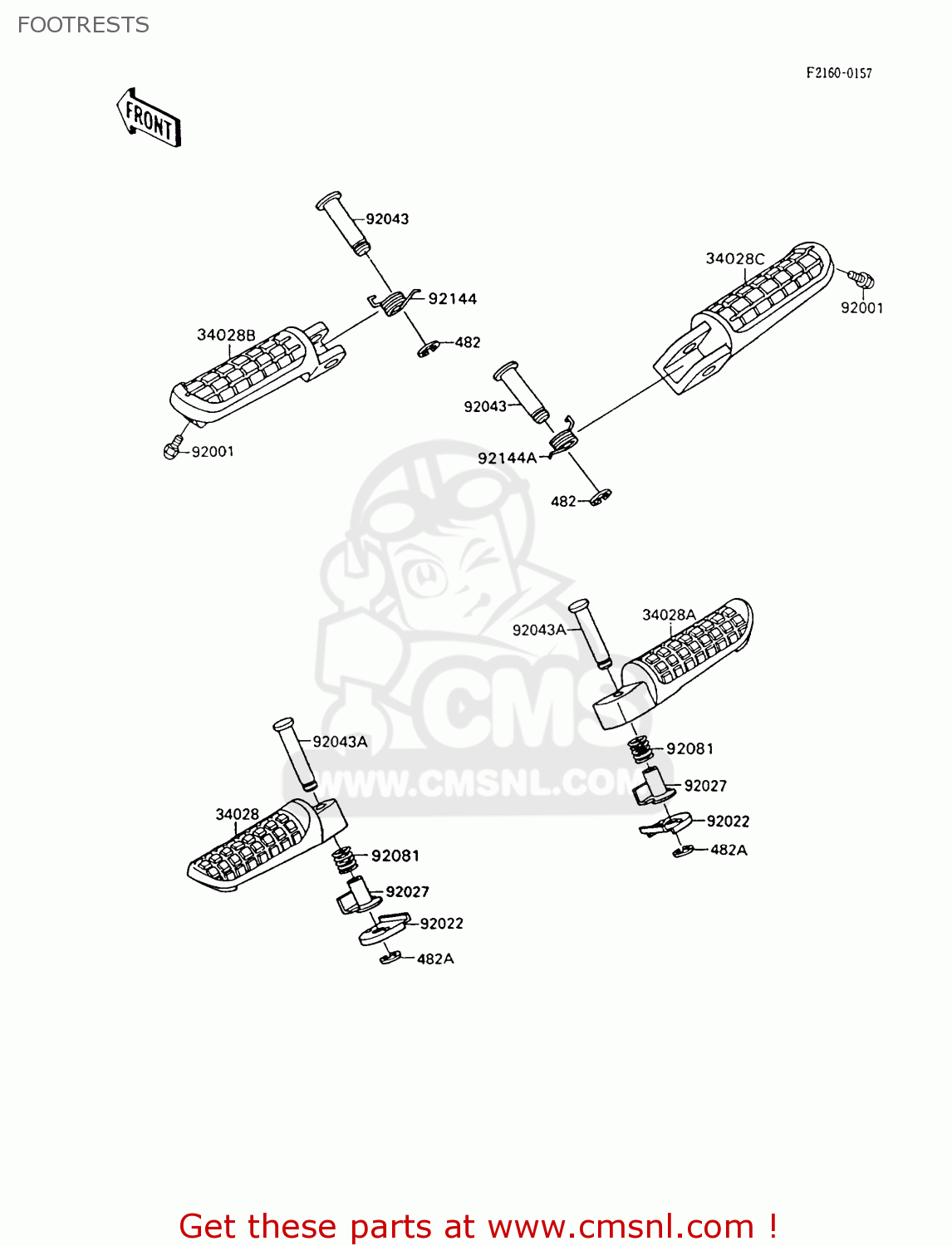 FOOTRESTS ZX600C8 GPX600R 1995 UNITED KINGDOM FG