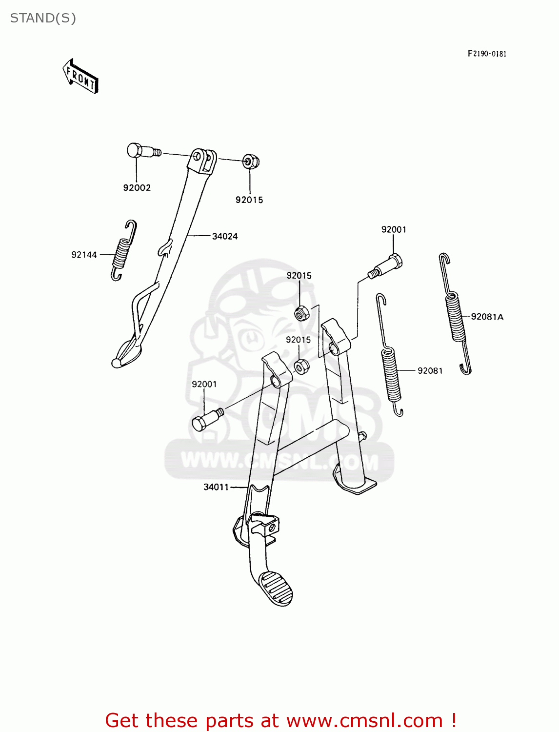 STAND(S) ZX600C8 GPX600R 1995 UNITED KINGDOM FG