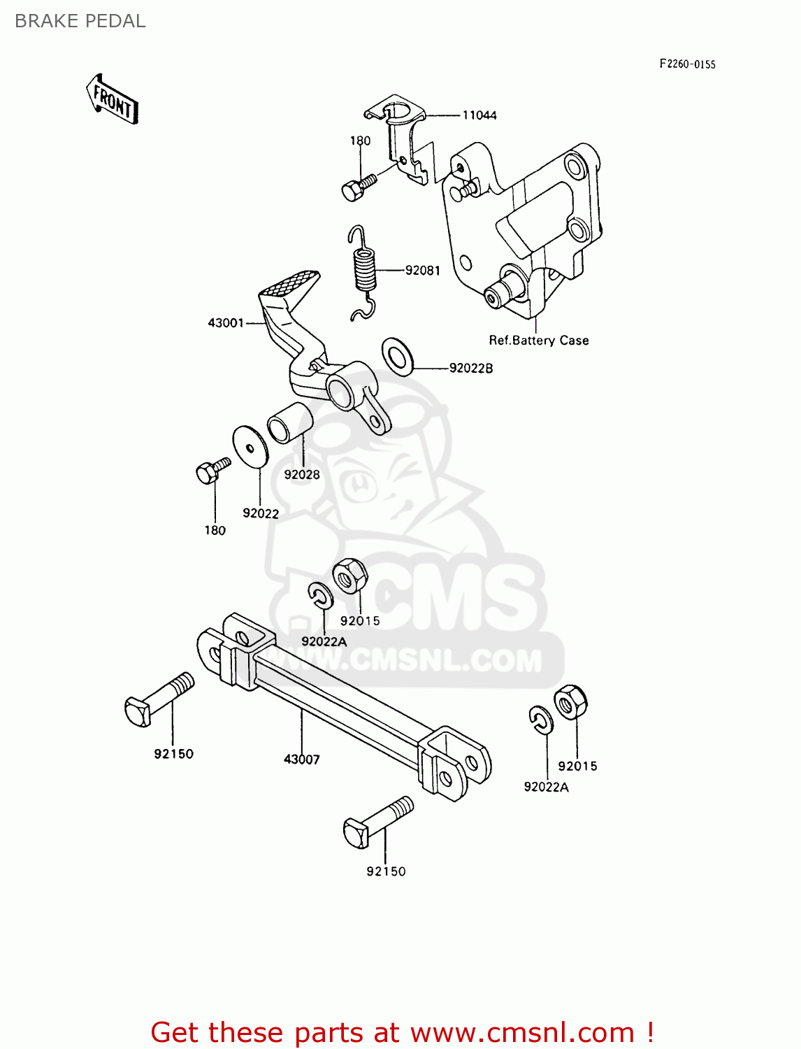 BRAKE PEDAL ZX600C8 GPX600R 1995 UNITED KINGDOM FG