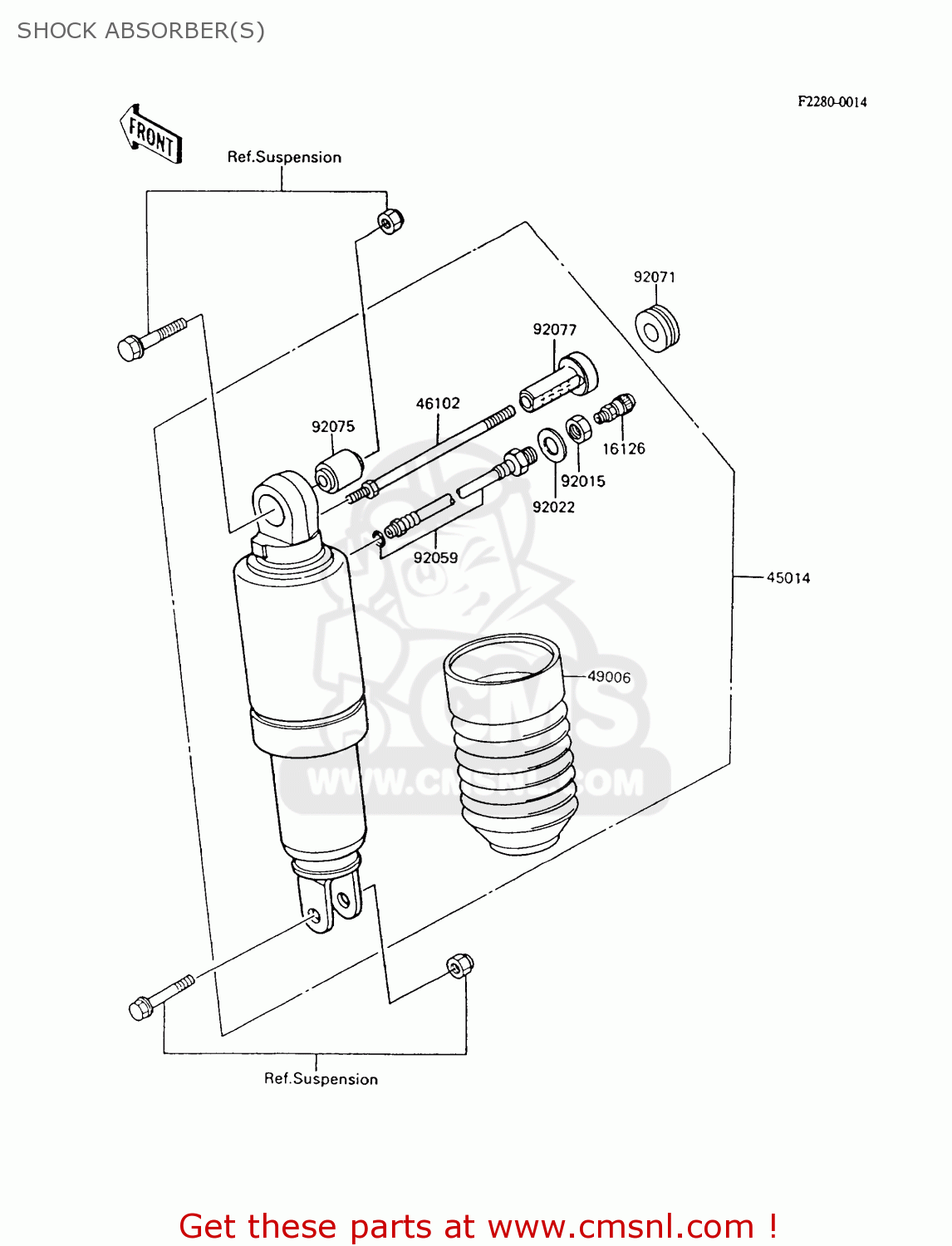 SHOCK ABSORBER(S) ZX600C8 GPX600R 1995 UNITED KINGDOM FG