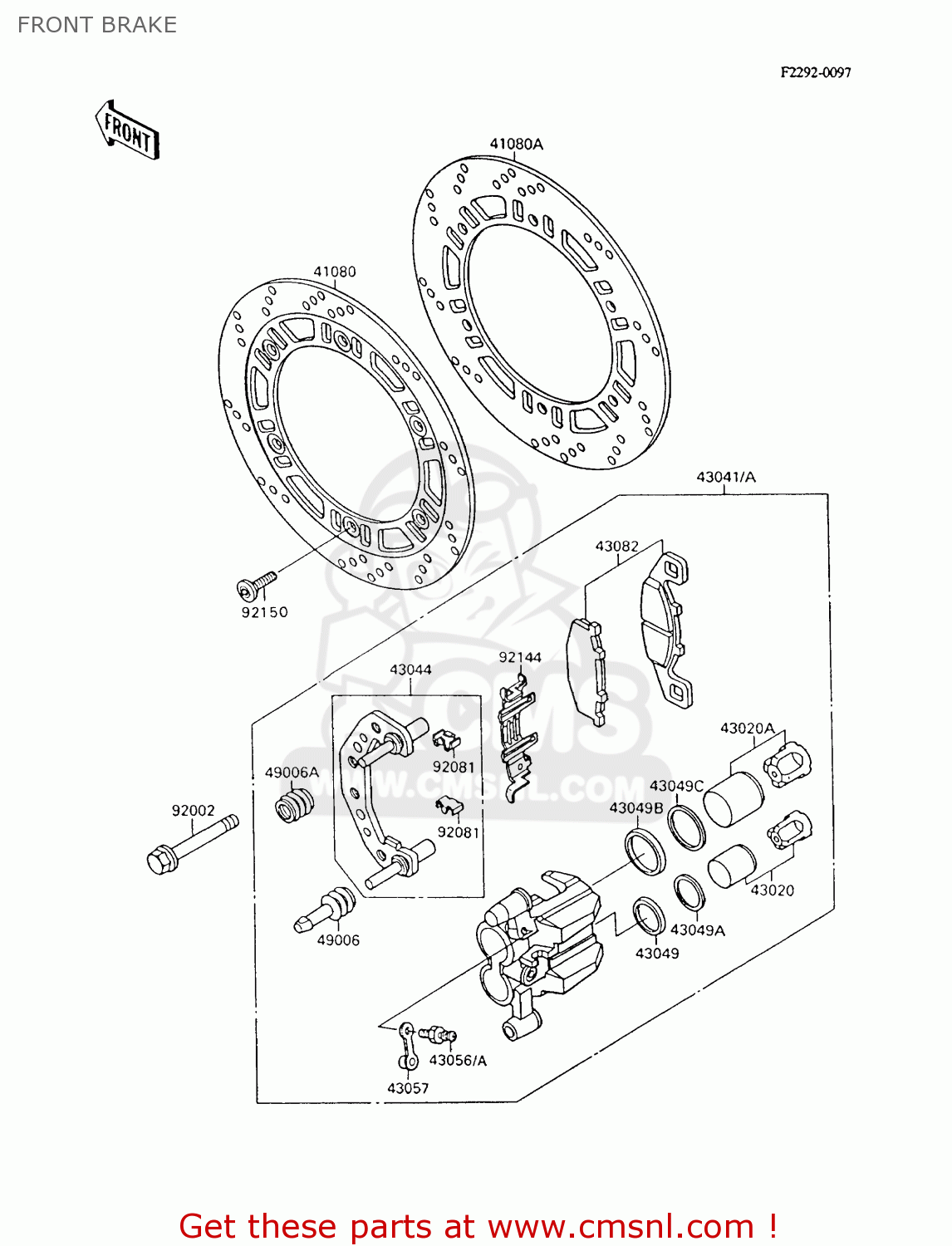 FRONT BRAKE ZX600C8 GPX600R 1995 UNITED KINGDOM FG