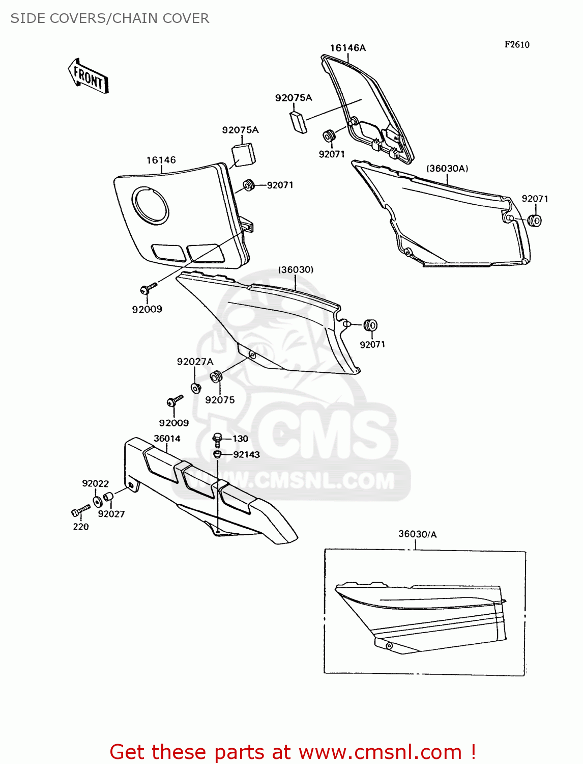 SIDE COVERS/CHAIN COVER ZX600C8 GPX600R 1995 UNITED KINGDOM FG