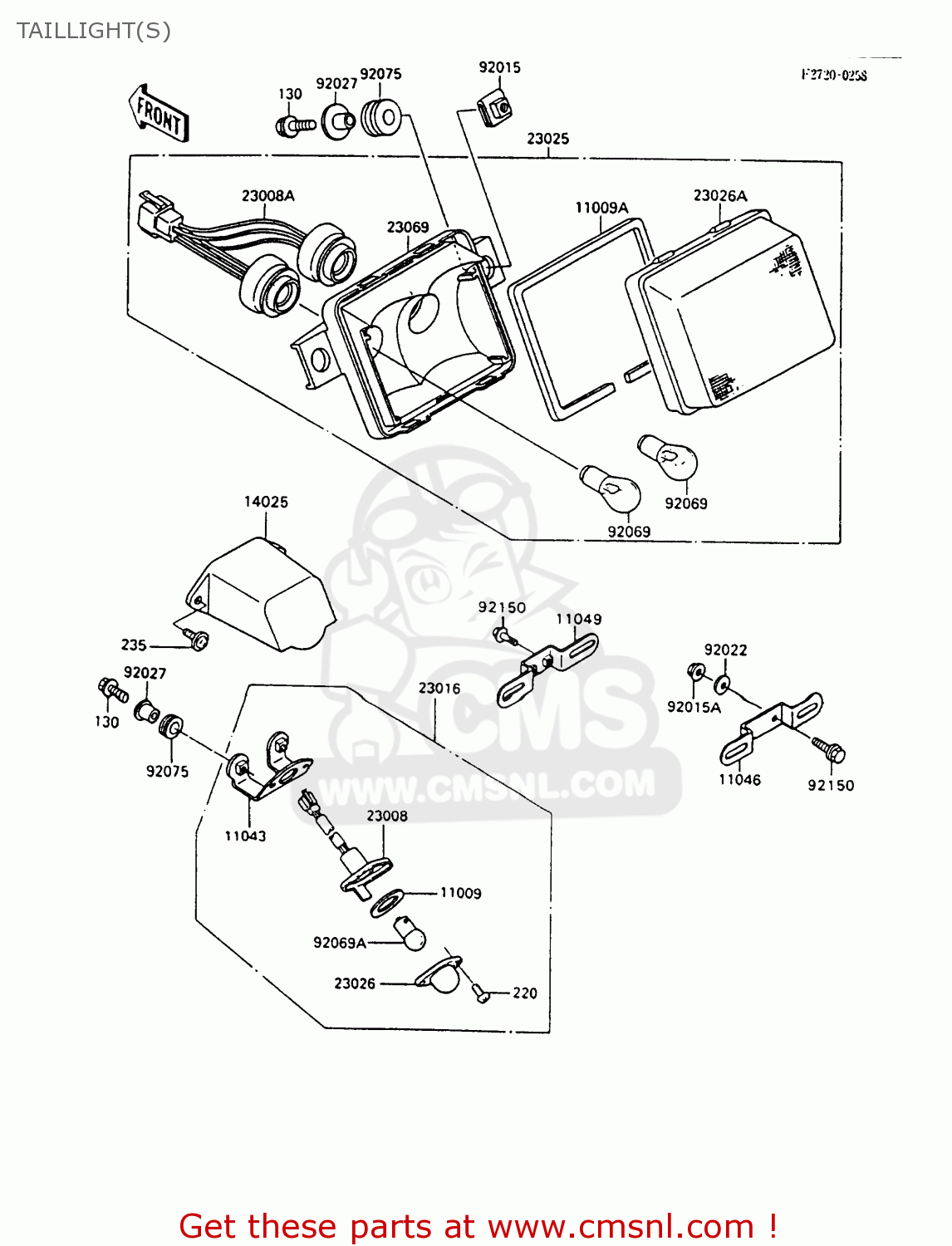 TAILLIGHT(S) ZX600C8 GPX600R 1995 UNITED KINGDOM FG