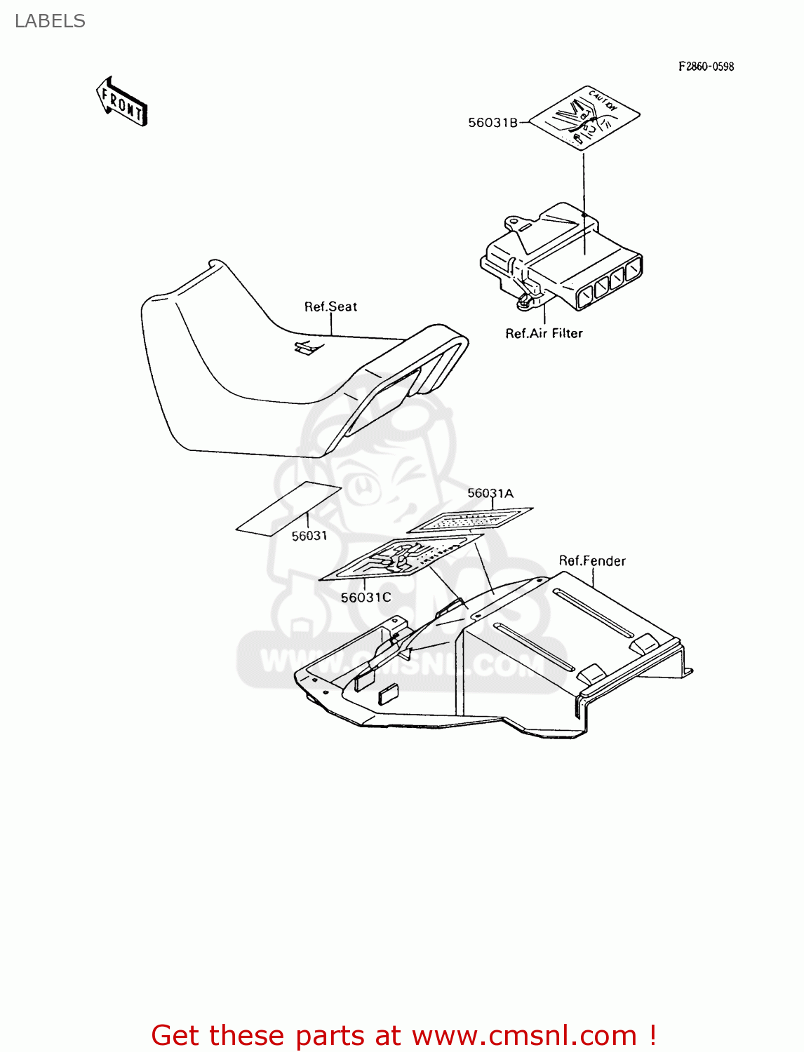 LABELS ZX600C8 GPX600R 1995 UNITED KINGDOM FG