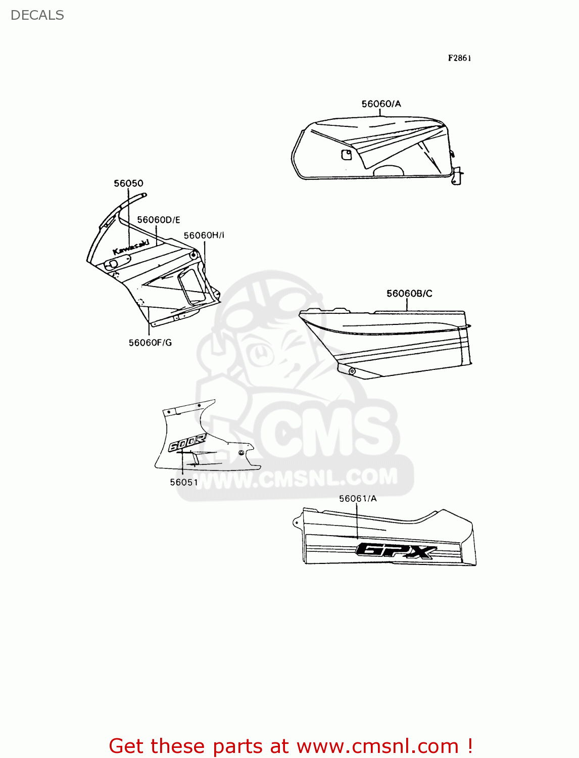 DECALS ZX600C8 GPX600R 1995 UNITED KINGDOM FG