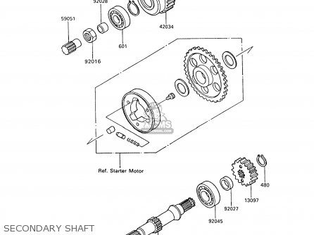 SECONDARY SHAFT - ZX600C8 GPX600R 1995 UNITED KINGDOM FG