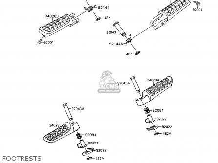 FOOTRESTS - ZX600C8 GPX600R 1995 UNITED KINGDOM FG
