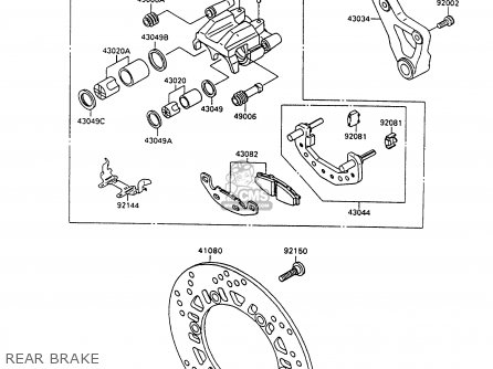 REAR BRAKE - ZX600C8 GPX600R 1995 UNITED KINGDOM FG