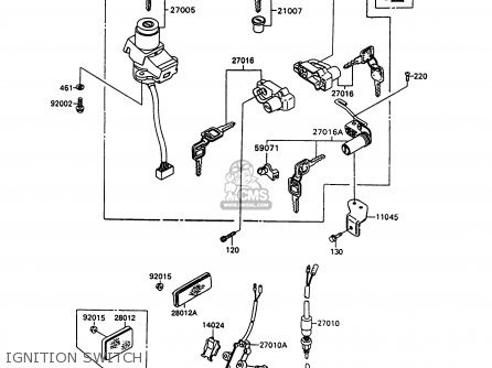 IGNITION SWITCH - ZX600C8 GPX600R 1995 UNITED KINGDOM FG
